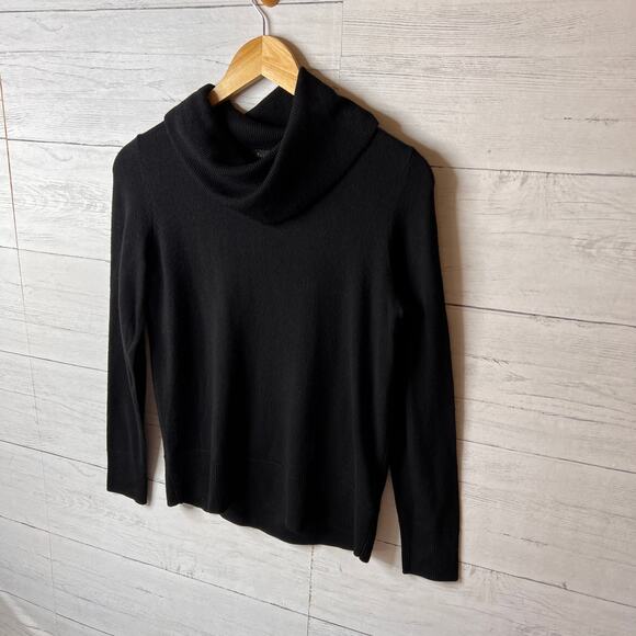Talbots Sweater Womens Size XS Black Pure 100% Merino Wool Turtle Cowl Neck - Picture 4 of 11